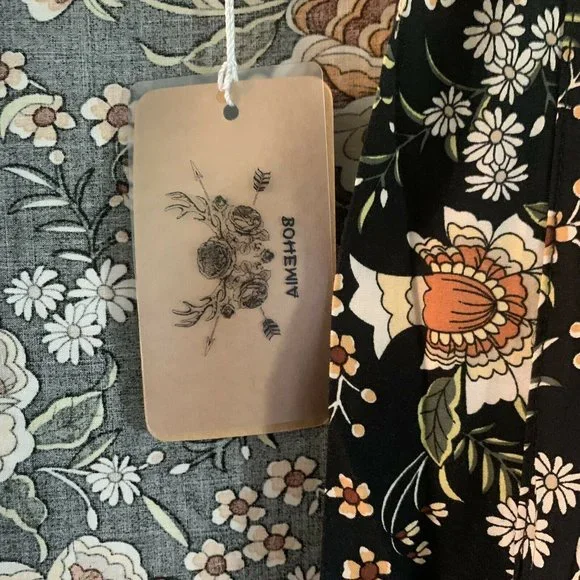 New Boho Country Cottage Kimono Maxi Long Robe Jacket Duster - Picture 7 of 9